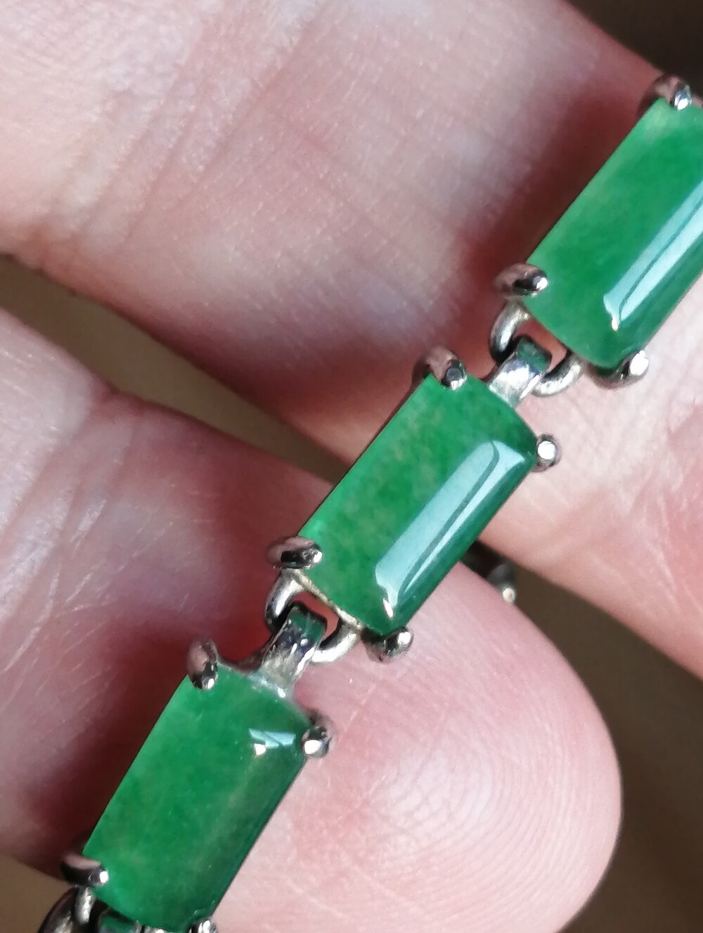 Elegant Jade Bracelet 7.5" Long